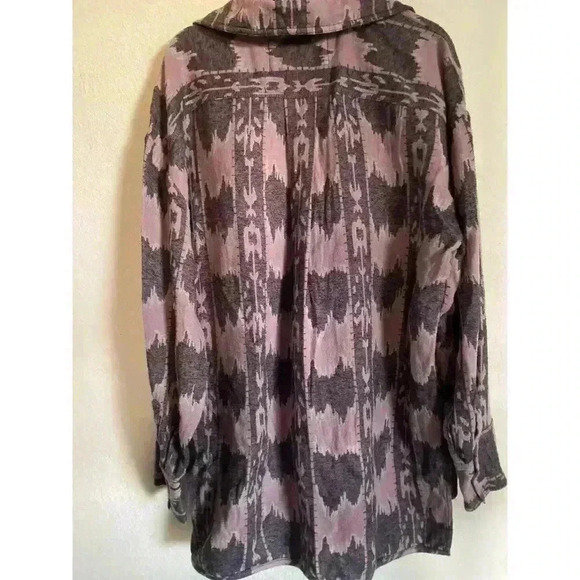 Free People We The Free Izzie Cargo Jacquard Purple Shacket Chore Jacket Size M - Picture 3 of 14